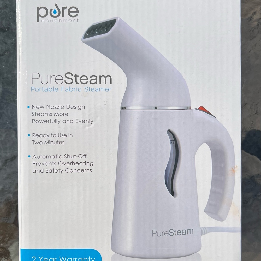 Pure Enrichment White Portable Fabric Steamer